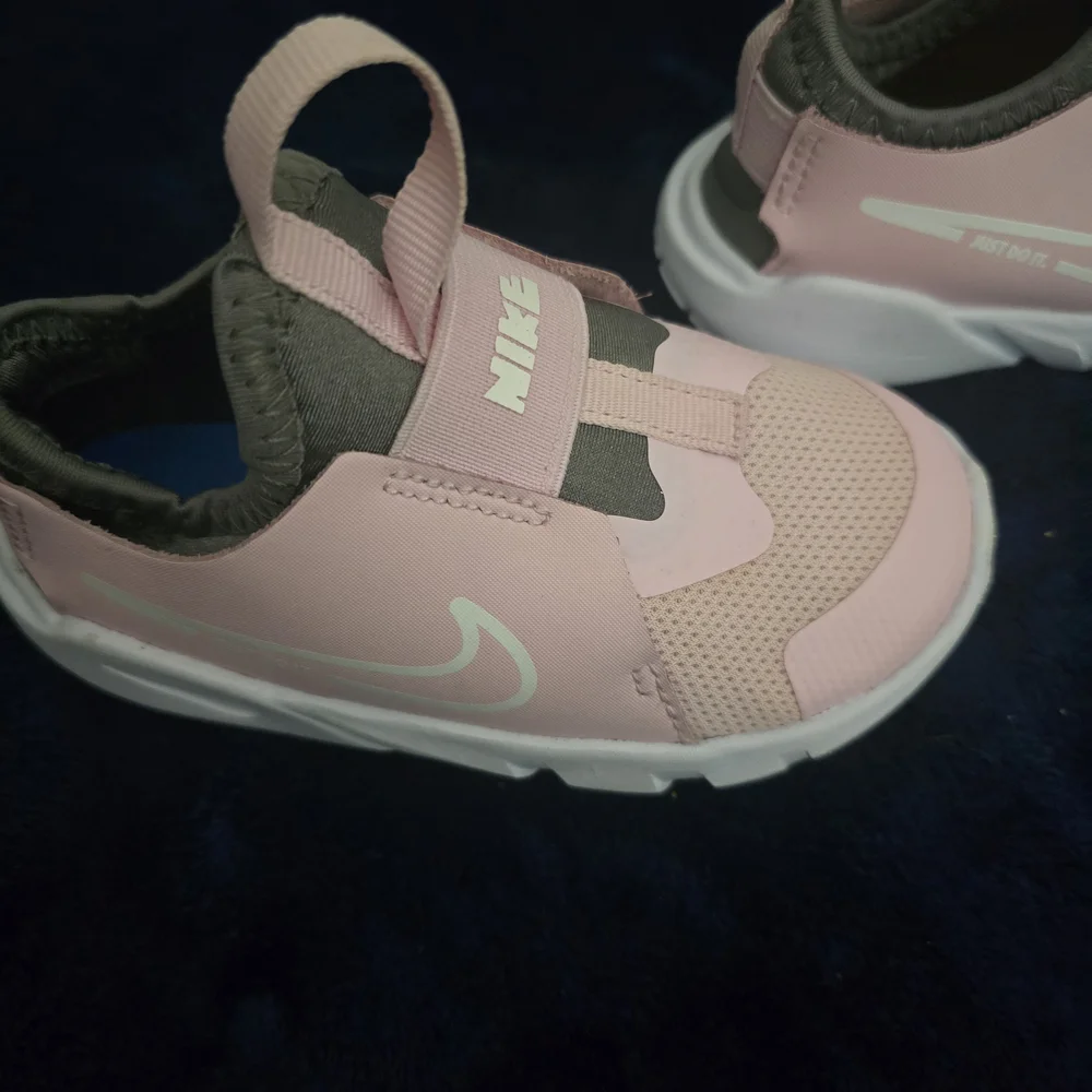 Nike Kids Pink Slip-On Sneakers with Hook Strap